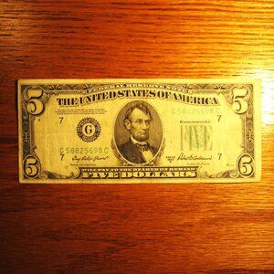 1950B 5 DOLLAR FEDERAL RESERVE NOTE CHICAGO PRINTED